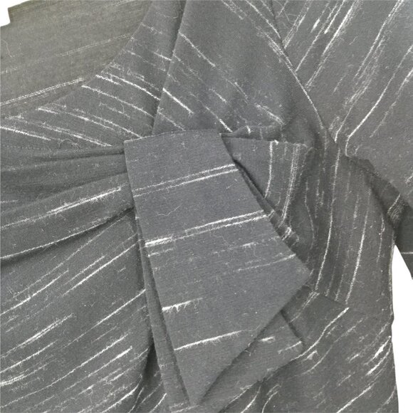 Vanessa Virginia Anthro Draped Bow Shirt Size S Heathered Space Dye Black Tied - Picture 3 of 12